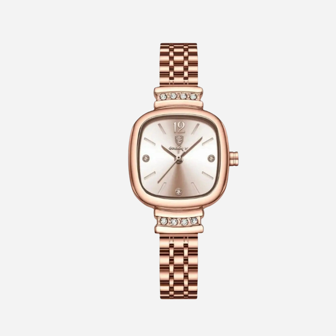 Crystal Accent Square Dial Watch