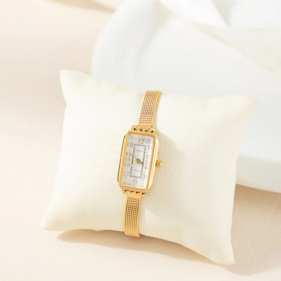 Golden Muse Rectangular Mesh Watch