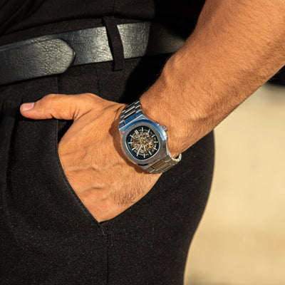 Aero Skeleton Stainless Steel Watch