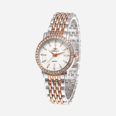 Dual-Tone Crystal Link Watch