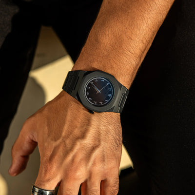 Midnight Script Stainless Steel Watch