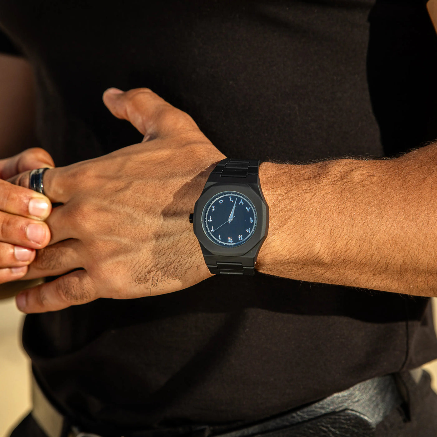 Midnight Script Stainless Steel Watch