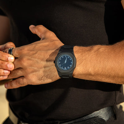 Midnight Script Stainless Steel Watch