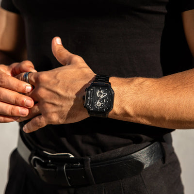 Shadowsteel Rectangular Chronograph Watch