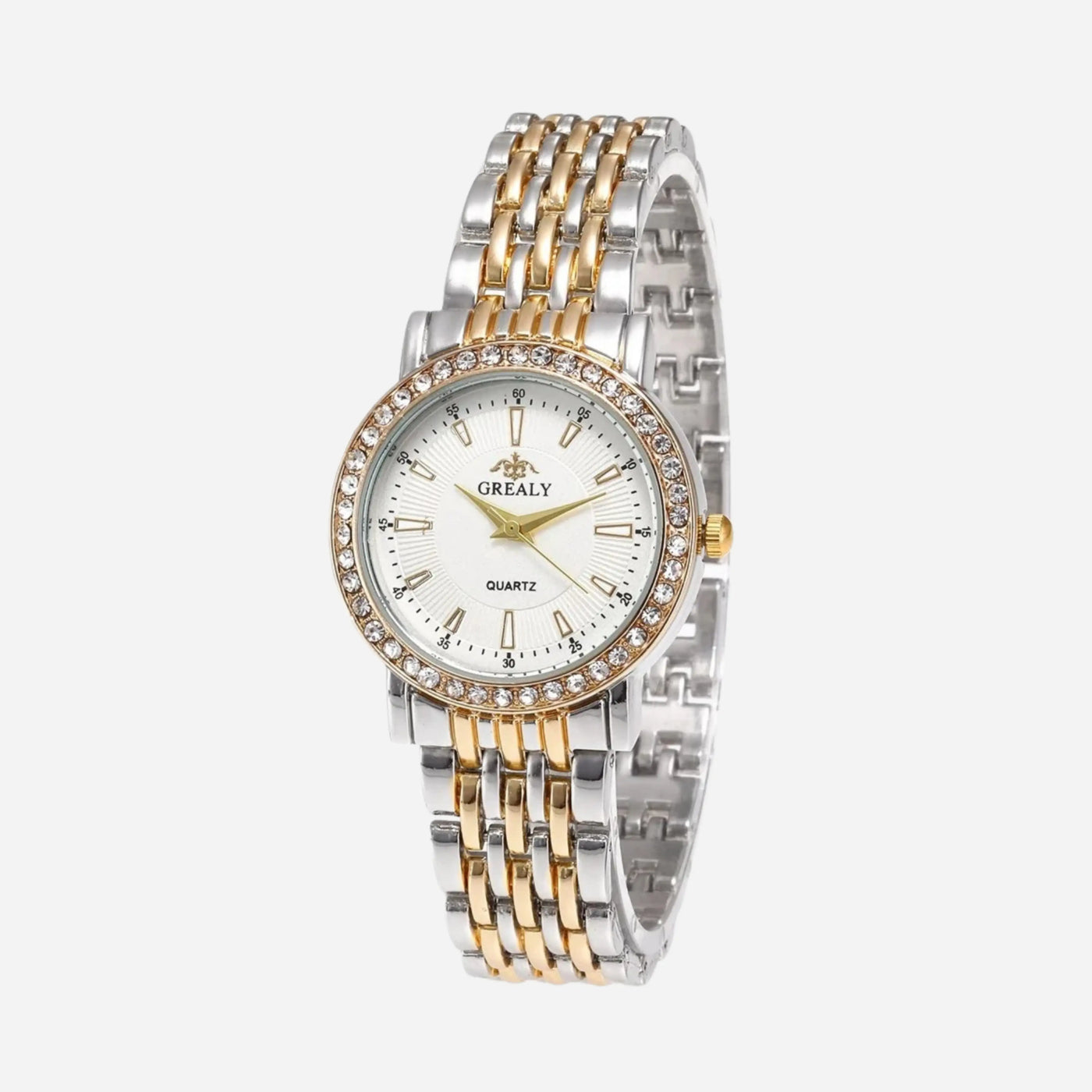 Dual-Tone Crystal Link Watch