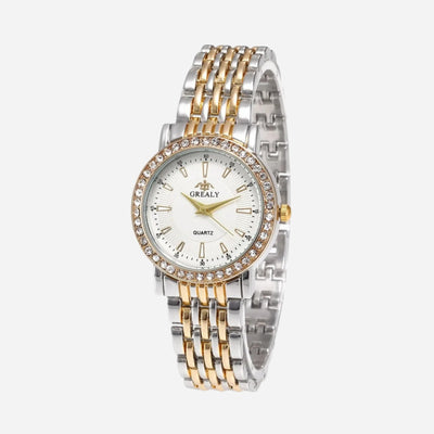 Dual-Tone Crystal Link Watch