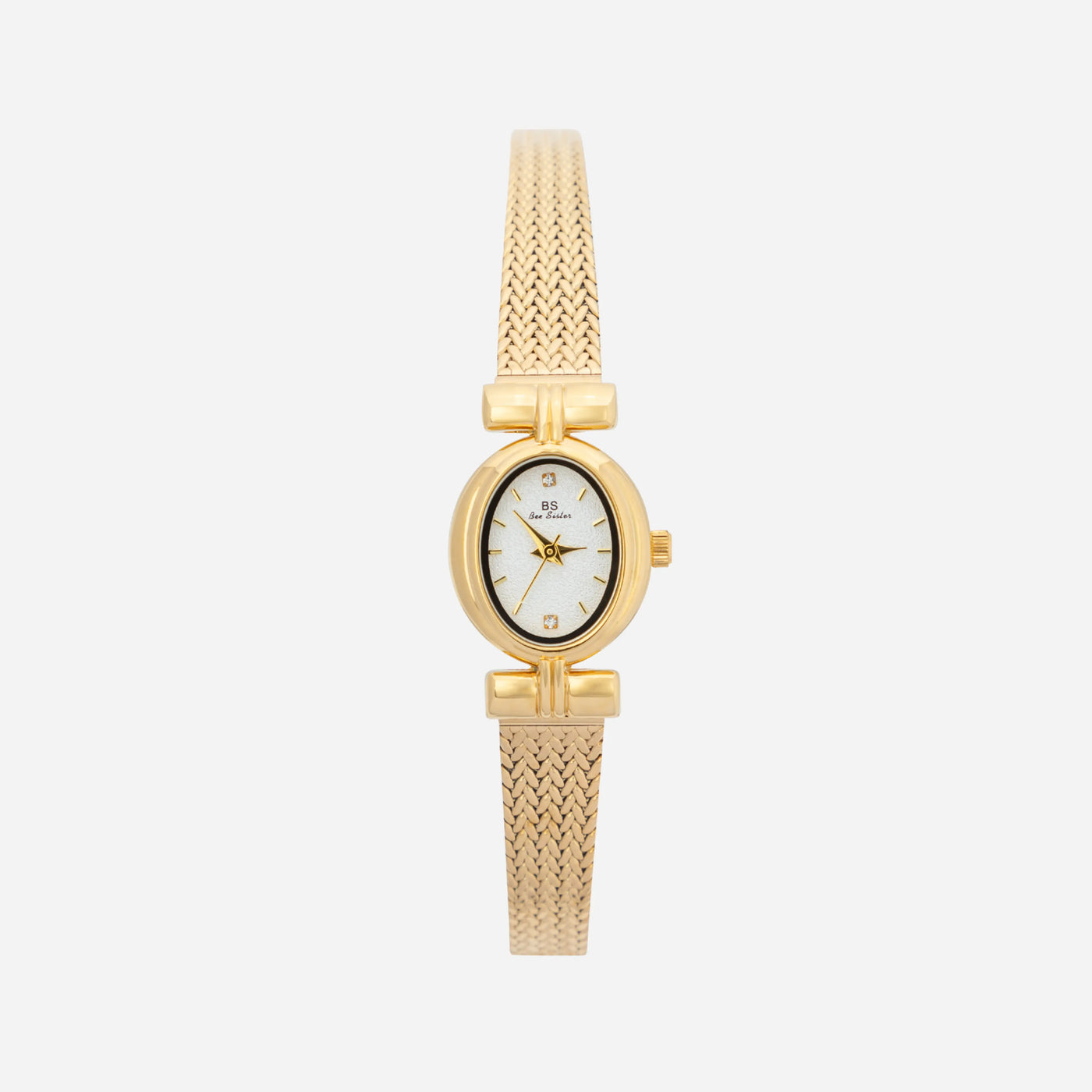 Golden Weave Oval Dial Watch