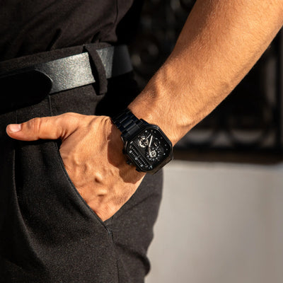 Shadowsteel Rectangular Chronograph Watch