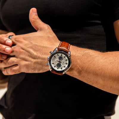 ChronoSport Leather Strap Watch