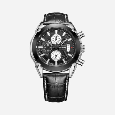 ChronoSport Leather Strap Watch