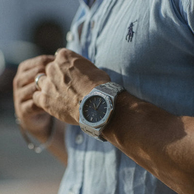 Apex Grid Stainless Steel Watch